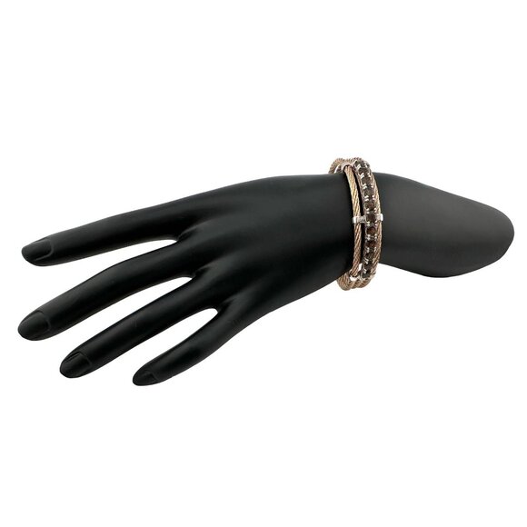 10 Ct Smokey Quartz Twisted Band Cuff Bracelet - Picture 3 of 13